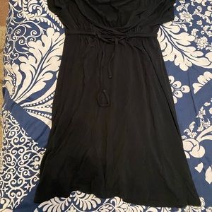 BCBG EUC black empire waist drawstring dress